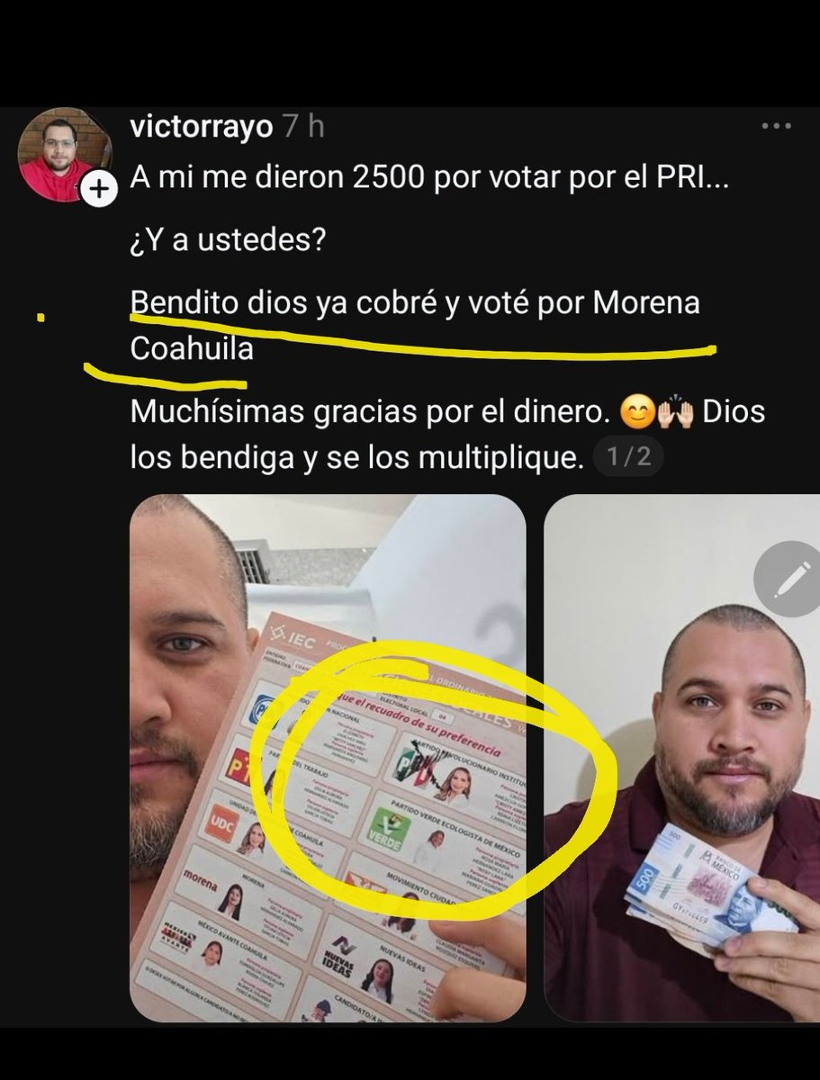 fritankaren73's tweet photo. @ZuritaCarpio @PRI_Nacional Cómo votó por Morena si en la misma foto aparece votó por el PRI  !! https://t.co/pKwB5EsabU