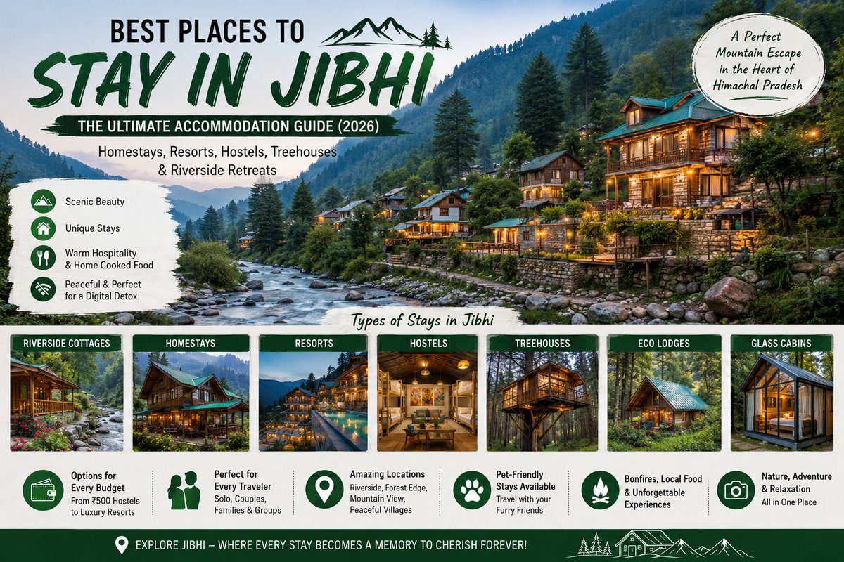yehsafar's tweet photo. Best Places to Stay in Jibhi (2026) https://t.co/hLb6NycW0c https://t.co/019vdva7C4