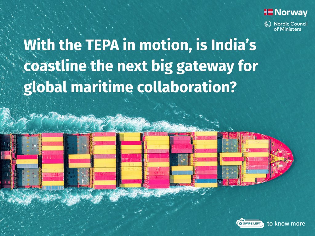 norwayinindia's tweet photo. On World Ocean Day today, we look at how the India-EFTA Trade and Economic Partnership Agreement is helping chart a course towards deeper, greener and more innovative Norway-India #maritime cooperation.🌊#BlueEconomy #IndiaEFTATEPA 

@NFdep @shipmin_india @DoC_GoI 
(1/2) https://t.co/PqRiChI57z