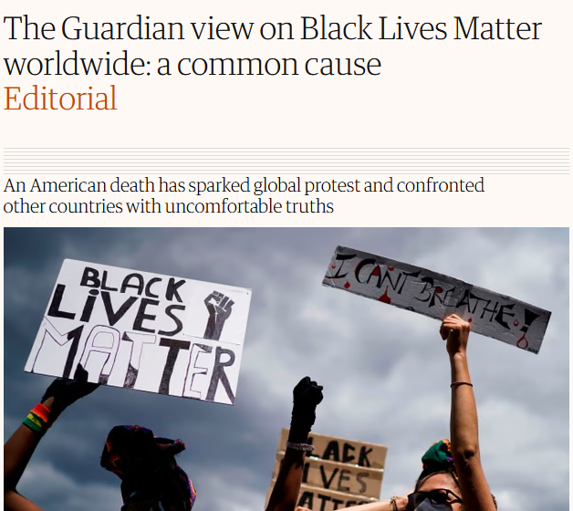 BasilTheGreat's tweet photo. The Guardian said Black Lives Matter was a worldwide common cause, they dedicated an entire section of their website to promoting it after George Floyd

When Europeans protested Henry Nowak's death they called them Far Right

It's disgusting https://t.co/hvYl8UThcQ