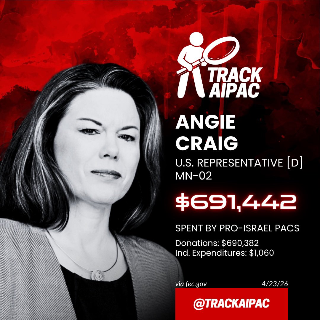 TrackAIPAC's tweet photo. @AngieCraigMN https://t.co/eWMKNyh6jL