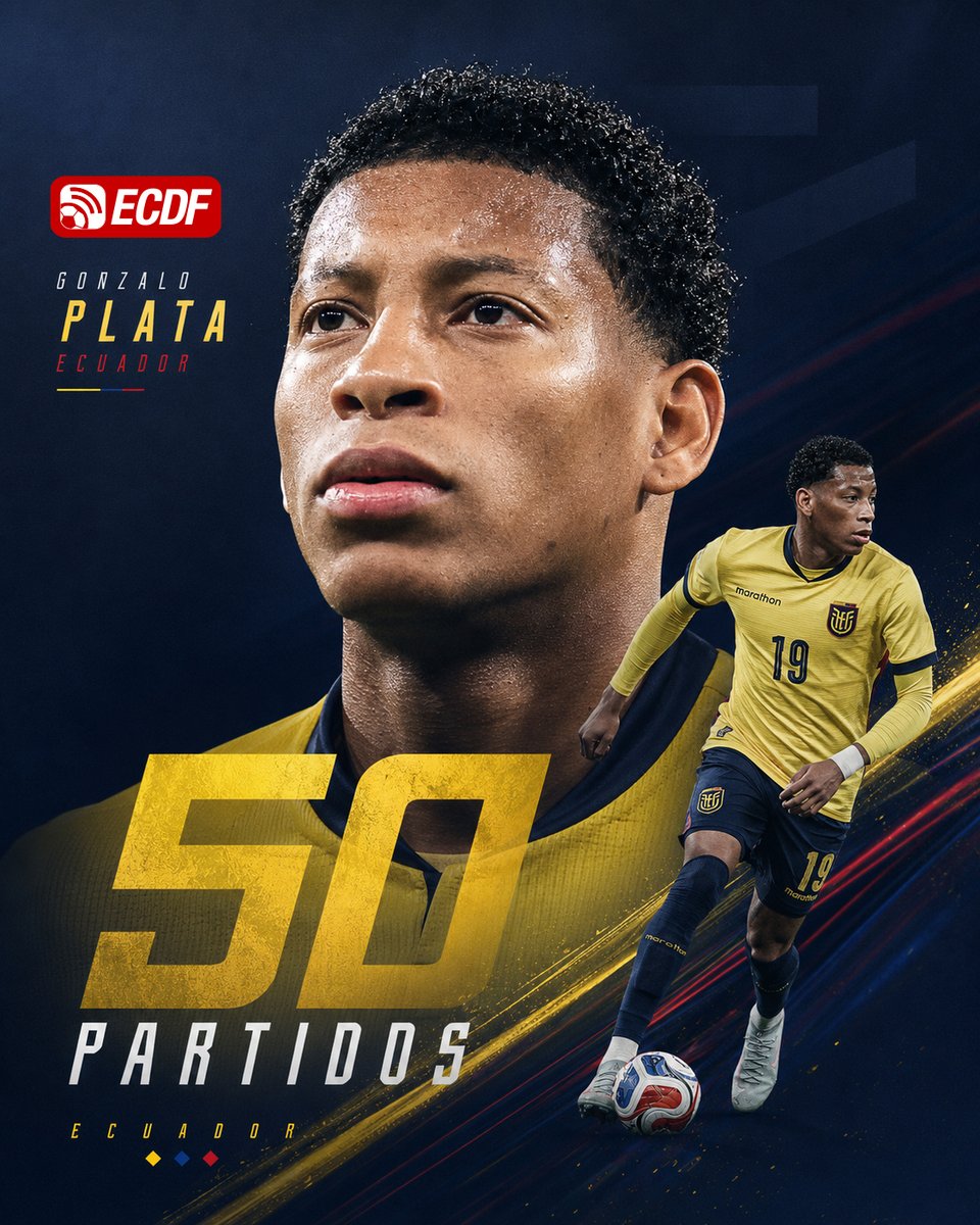 ElCanalDFutbol's tweet photo. 🔥⚽️ ¡50 PARTIDOS PARA NUESTRO CRACK! 💎🇪🇨
Gonzalo Plata completó 50 cotejos disputados con #LaTrixECDF dejando un saldo de 8 goles convertidos.
🤔 ¿Cómo le irá en la Copa del Mundo? https://t.co/TYhd6yHBsT