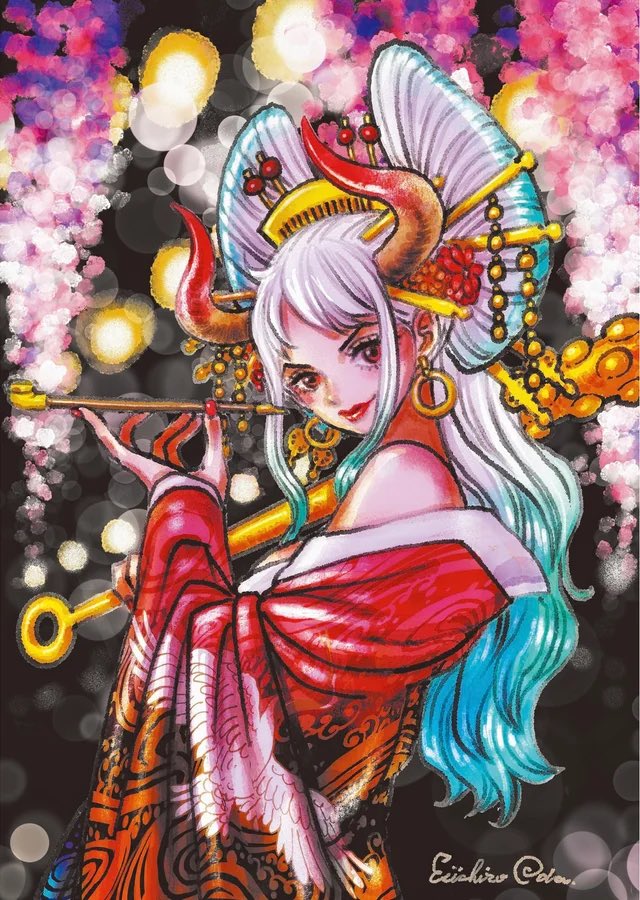 darkendbeing's tweet photo. @thejoyestboy @WWEFanShield In a very un flattering light. But hey here’s official art of Yamato as the  N°1 Oiran of Wano. So you are blatantly blatantly wrong. https://t.co/X9wzV0CMj7