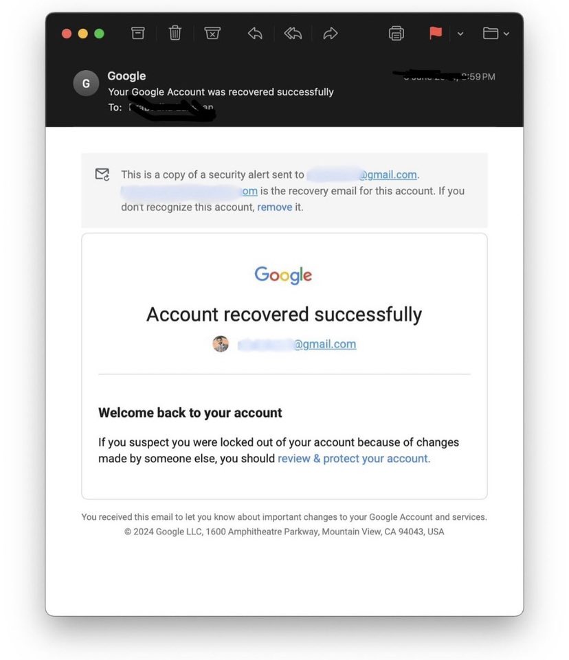 Tomtechh's tweet photo. Google account successfully recovered.

If you’re experiencing issues with your Google account, feel free to send me a direct message for assistance and guidance on resolving the problem. https://t.co/VqLGUpzwrY
