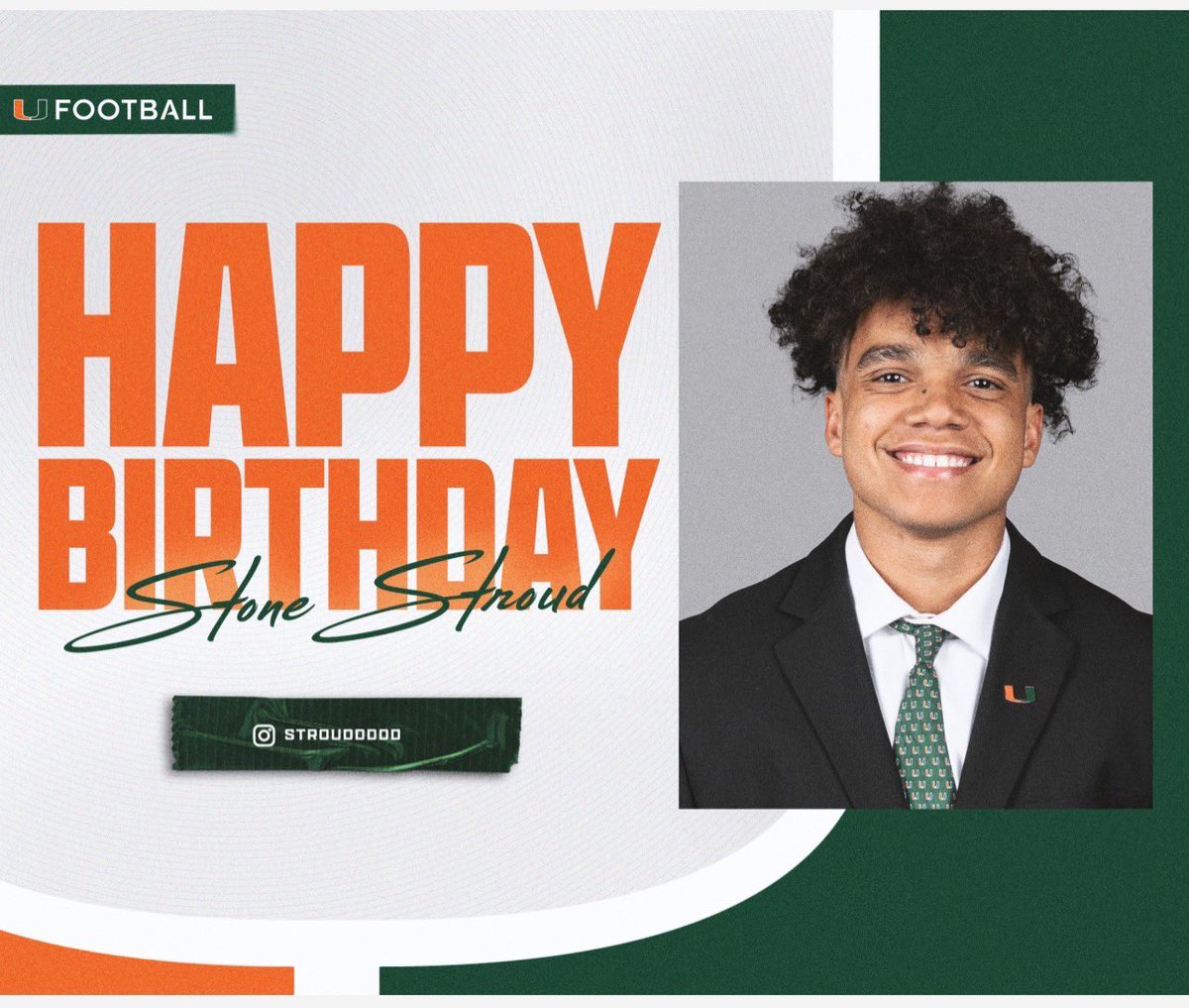 coach_cristobal's tweet photo. HAPPY BIRTHDAY! @stonestroud19 
#GoCanes
 @CanesFootball https://t.co/0Q1aMdaz8I