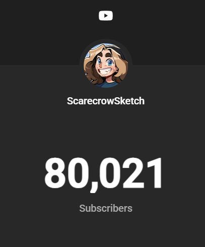 ScarecrowSketch's tweet photo. AHHHH! 80K! I could cry! We are getting so close and I am just over the moon! I AM SO THANKFUL!!! https://t.co/4BvD14FccQ