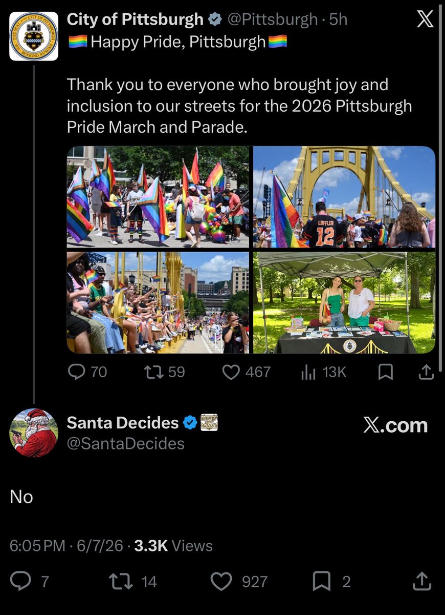 SantaDecides's tweet photo. Well, we just ratio’d a city https://t.co/sVjJeAeLX8