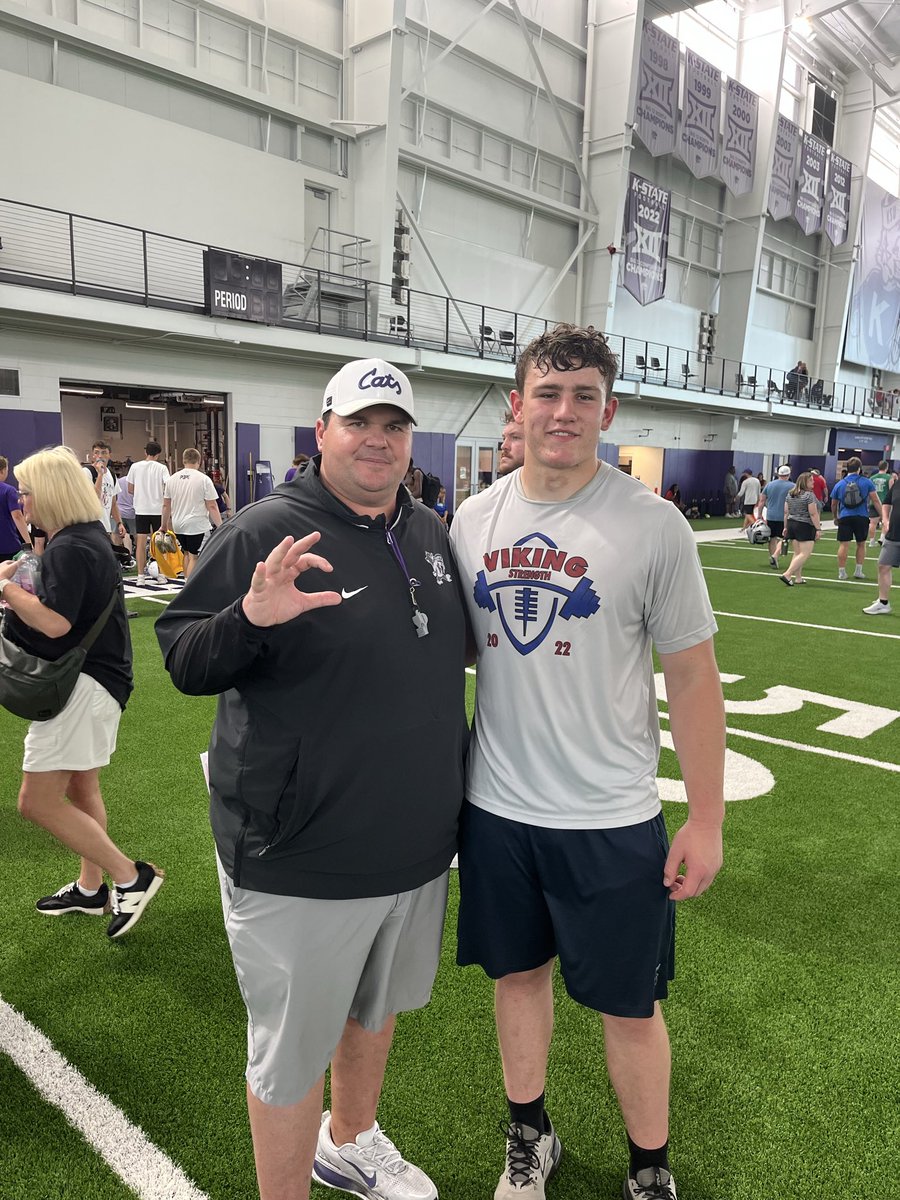HenryReichart's tweet photo. Really enjoyed @KStateFB Big Man Camp today. Had fun competing and learning. 
@CoachM_Schmidt @CK_KleinCollin @hjacobs67 
@coachswaff5 @Seaman_Vikings https://t.co/eo9mZ0blAn