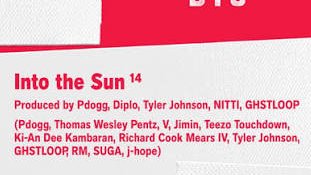 tokyoselca's tweet photo. @organic_sucess jimin having credits is a FACT. nobody is saying jimin is the only one who contributed to into the sun and theres no need to insult him over it. https://t.co/v2lUWg43HW