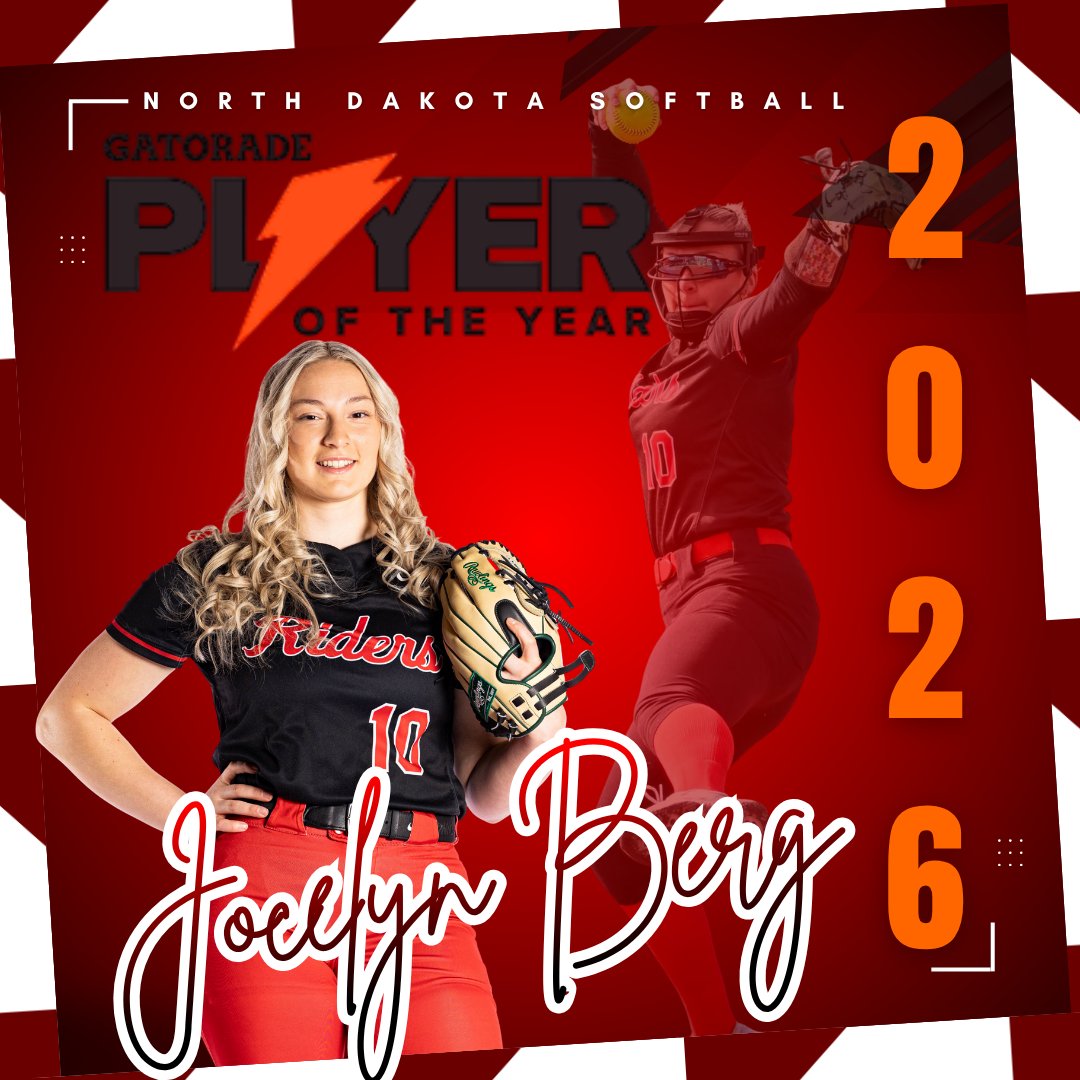 JocelynBerg2027's tweet photo. I feel extremely humbled and blessed to be named the back-to-back Gatorade POY from North Dakota! Thank you to my teammates, coaches, and family for helping me along the way to receiving this great honor! @IowaPremierFP @RRHSsoftball @Gatorade https://t.co/yOBnv17miy