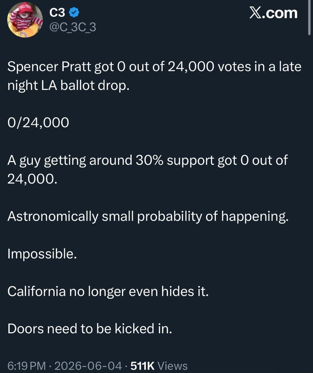 ScrollofTruthIF's tweet photo. @DecisionDeskHQ Libtards - you MAGA people are just conspiracy theorists. There's no cheating going on
Meanwhile in Commiefornia... https://t.co/MKV63KXSMe