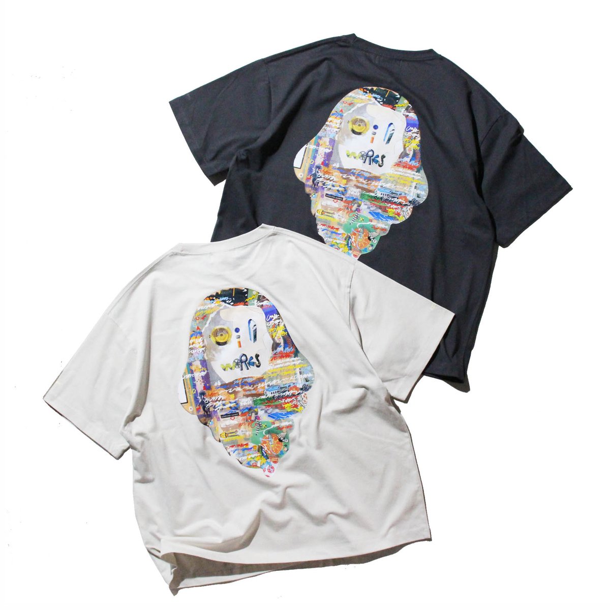 donotfind's tweet photo. 【6/11受注締切｜6月下旬発送予定】 
OilDayMark T-SHIRTS 
POPY OILデザインによる「OILMARK」にコラージュを重ねた、アートワークが映えるTシャツです。 カラーは2色展開。フロントには OILWORKS CLASSICS、両袖には OILWORKS（おいるわあくす） の文字をプリント。 
https://t.co/peHfxiGPCb https://t.co/UVHqs1pOV7