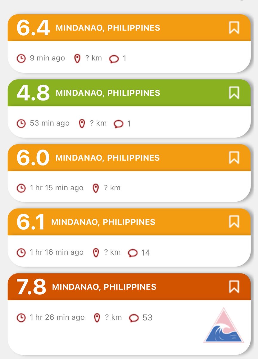 WeatherMonitors's tweet photo. The M7.8 earthquake in Mindanao, Philippines, has unleashed a volatile aftershock sequence. Within just 1.5 hours, the area was hit by multiple 6+ magnitude tremors. https://t.co/2WPTAJuRWx