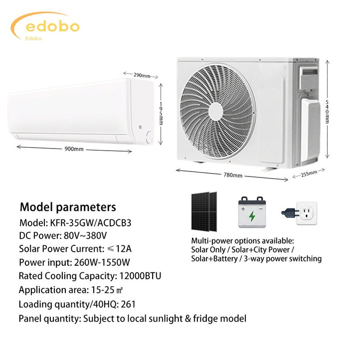 SusanMao18's tweet photo. Solar powered DC air conditioner can be powered by solar energy during the day and by the power grid at night  WhatsApp number:+8618653508816, you can contact me https://t.co/S43qNUkRMO