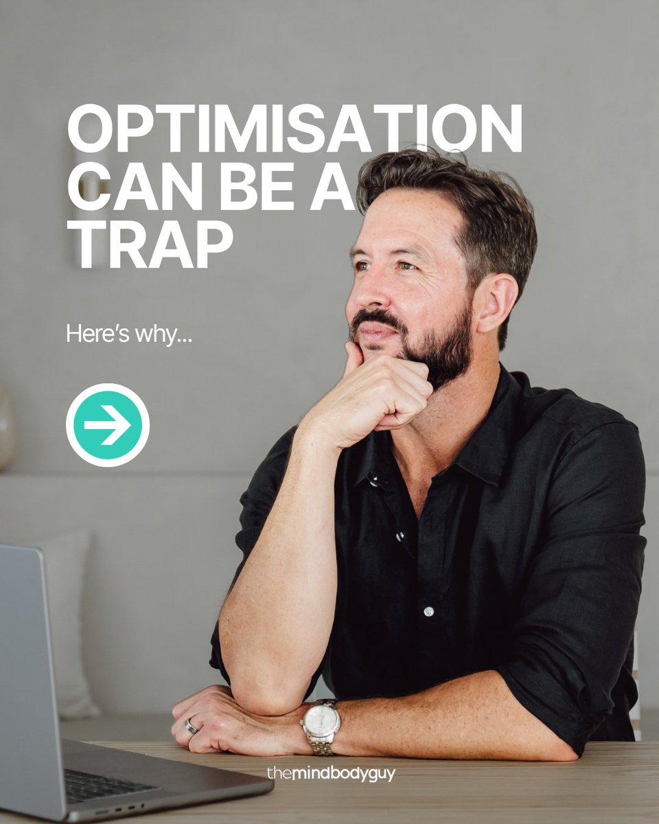 TheMindBodyGuy1's tweet photo. Most high performers ask:
"How can I optimise more?"

A better question is:
"What is this costing my system?"

Because what starts as awareness can quietly become maintenance. And maintenance always has a cost.

The goal isn't to manage more. It's to operate with less internal effort.

🎙️ Go deeper in Podcast 2: The Hidden Cost of Wearables
Link in bio to watch. 

#MindBodyGuy #HumanEfficiency #HighPerformance #BurnoutRecovery