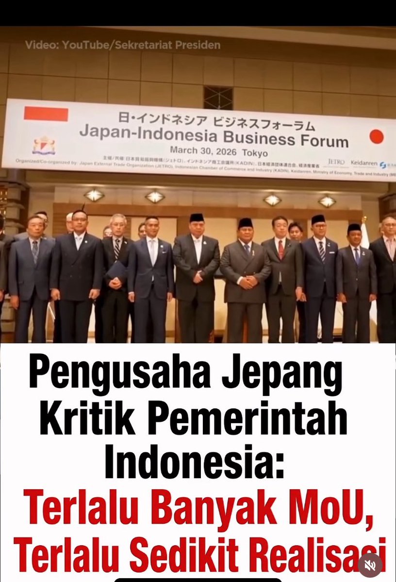LambeSahamjja's tweet photo. guys lu pada tau gk nih 
baru aja para pengusaha jepang
menagih janji perjanjian kerjasama yang 
dilakukan prabowo dalam kunjungan kerja beberapa bulan yang lalu

karena sudah hampir 2 bulan lebih
belum ada kejelasan tindak lanjut
mengingat nilainya mencapai ratusan triliun rupiah dan realisasinya belum ada 

apakah omon omon belaka ? 
secara tiap bulan hampir keluar negeri
dan bilangnnya bawa investasi 
kedalam negeri