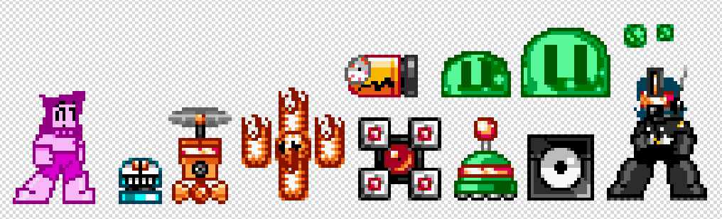 CultOfPac's tweet photo. Sorry for the lack of tweets everyone, I've been rlly locked in as of late and Im struggling with art ideas🥀🥀🥀

In the meantime, here's a screenshot of some of the enemie sprites I've been making for my game !!

#pixelart #gamedev #poopotron2 #art #brimstone https://t.co/dC69uVzxQn