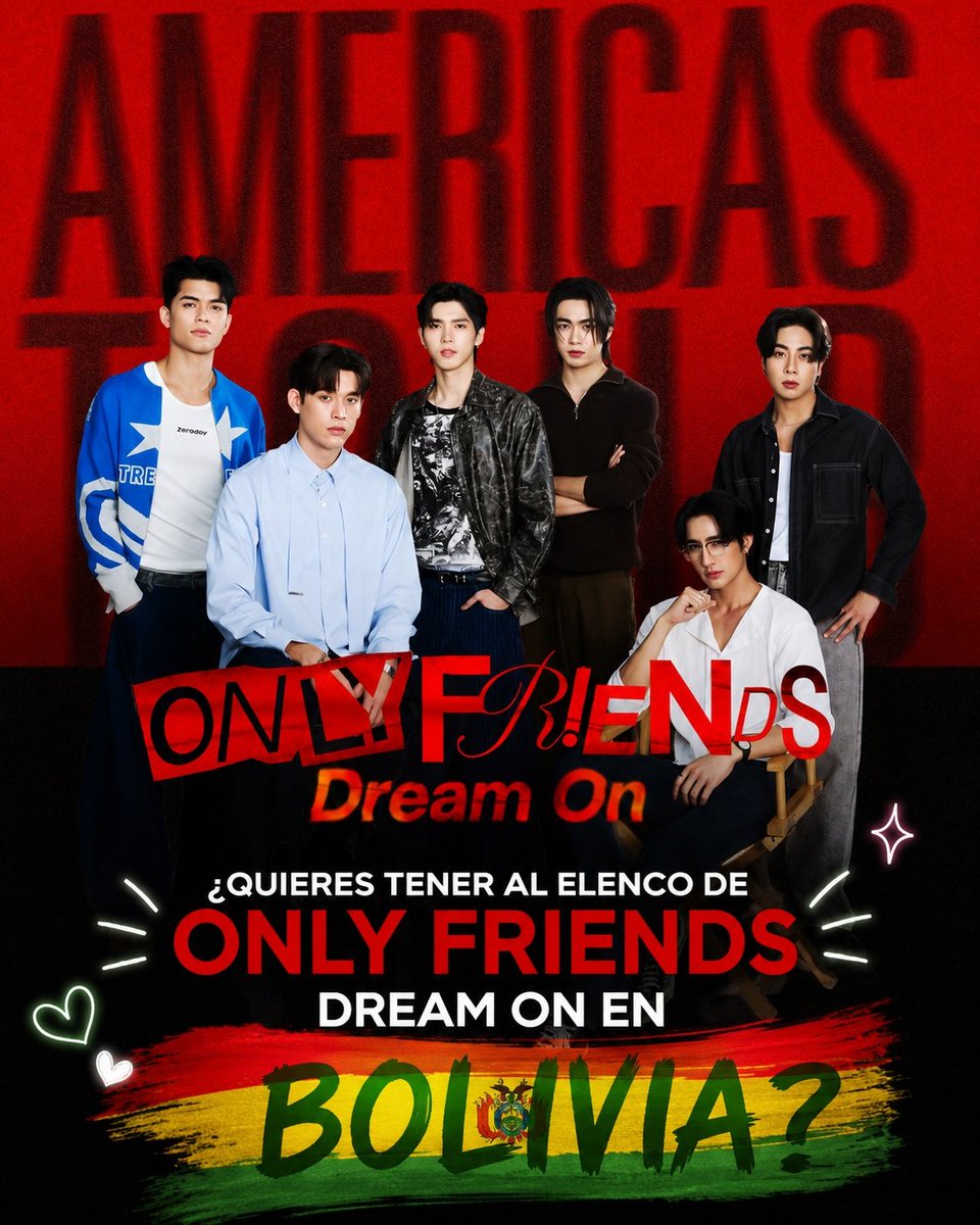 EarthmixBolivia's tweet photo. 🇧🇴✨ ¿Te imaginas ver al elenco de Only Friends: Dream On en Bolivia? 

Los fans bolivianos estamos listos para recibirlos con todo nuestro cariño, energía y apoyo. 🌟

¡Hagamos ruido y mostremos cuánto los queremos en nuestro país!

#OFDOBoliviaTeQuiere  #OLFDreamOnAmericasTour https://t.co/ij22s3kp5P