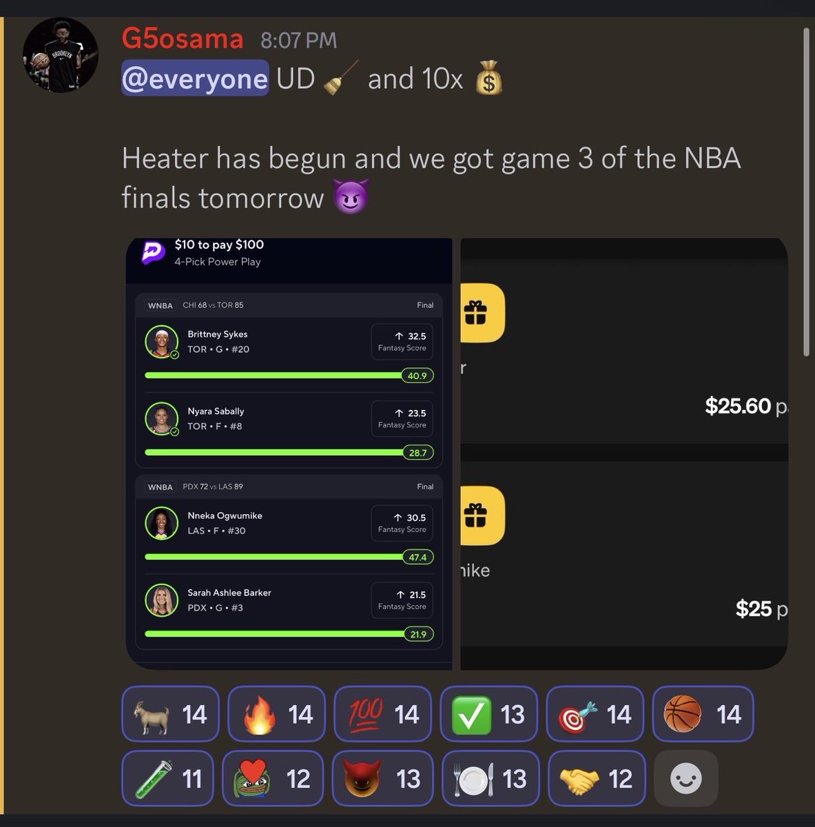 G5Pickss's tweet photo. $20 to one person who like/RT and comment any payment method ❤️⤵️

We just swept the whole WNBA board 😳 

We are on a insane heater right now June treating us right 💪🏽 https://t.co/IplAdJojrv