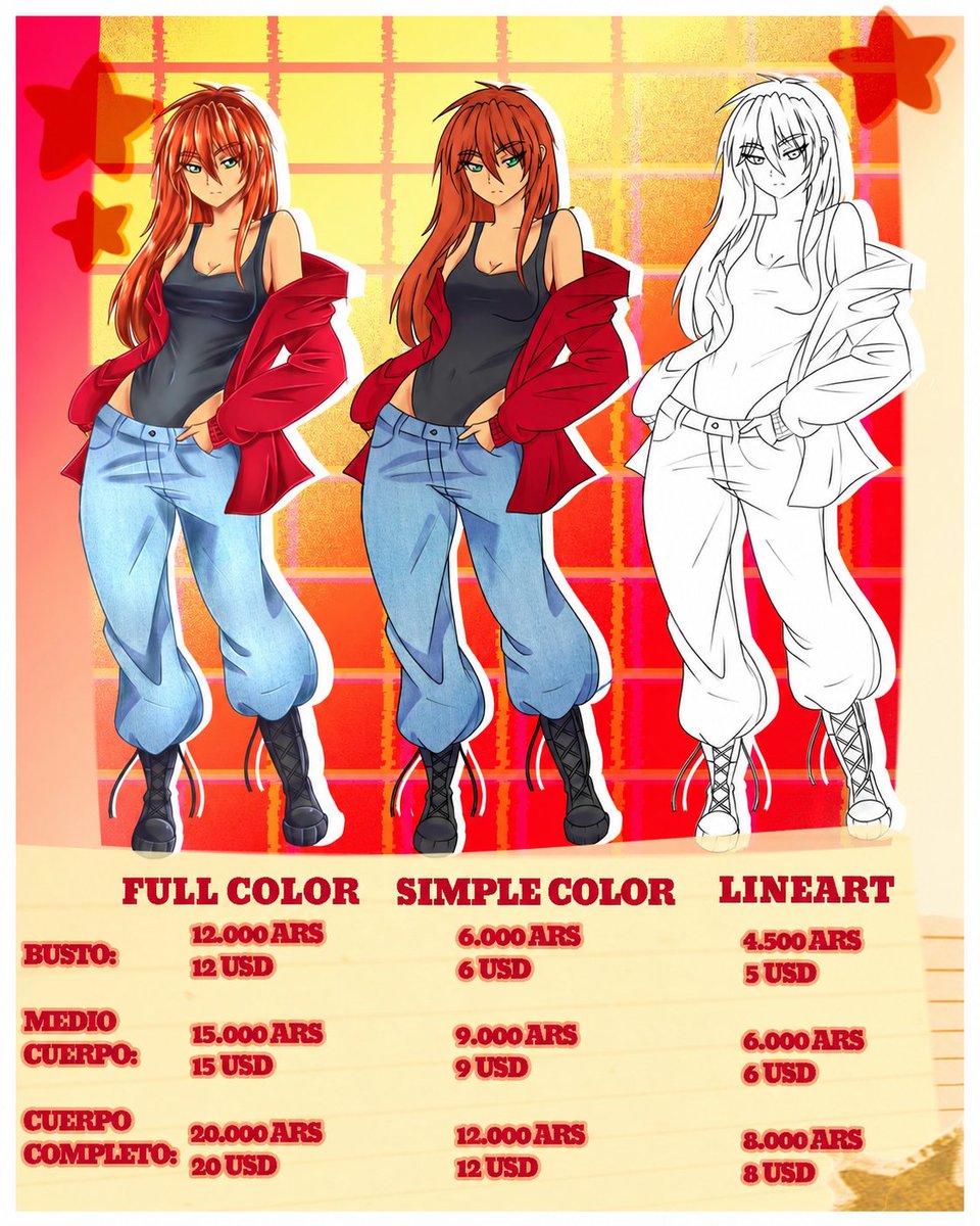 YLarealidad0's tweet photo. ✨ ¡Comisiones abiertas! ✨
Esta vez estuve trabajando en mi PRIMERA tabla de precios 🥹
Estoy disponible para responder cualquier consulta que tengan. Pueden contactarme por TikTok o Instagram  ✨️
#comisiones #artdigital #digitalart #tablacomisiones #artmootㅤ #artshare https://t.co/I0CeWz9Mt4
