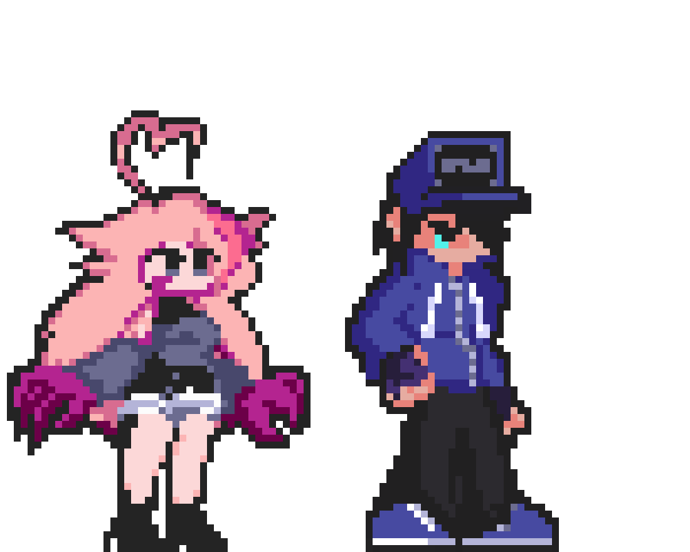 soda_cassette's tweet photo. Well, with the help of a friend I'm making a pixelated version of Cassette Boy and Rayna.
The design may change, so this is conceptual, so to speak.
Rayna by @Klade250
By the way, Klade, happy birthday!
I really think this counts as a gift (I guess)
#Rayna #FNFRayna https://t.co/VWmK5x7u1k