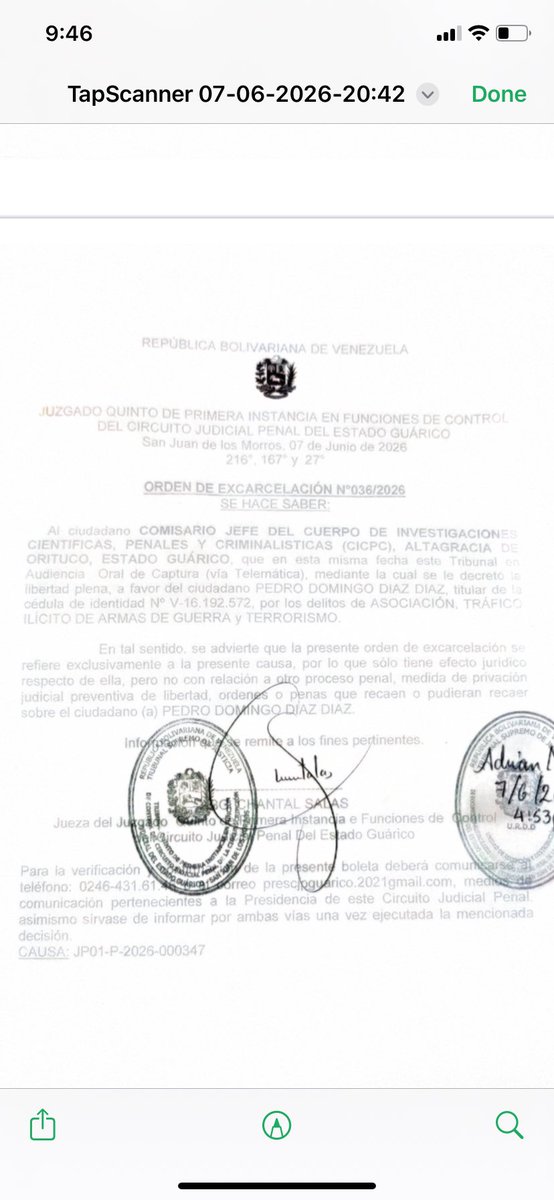 DefiendeVE's tweet photo. ✅ #Actualización

Informamos que el Sr. Pedro Domingo Díaz Díaz recibió hoy en horas de la noche libertad plena por decisión del Tribunal Penal de San Juan de los Morros, poniendo fin a la irregular retención a la que fue sometido durante las últimas horas. https://t.co/PQJ6uUcnx2
