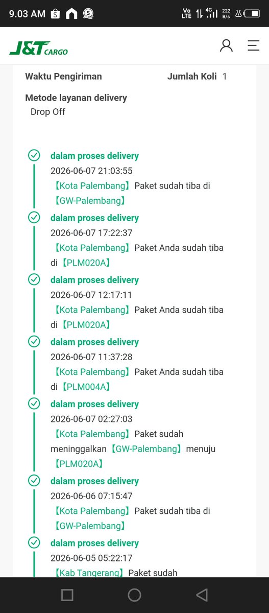 _lalalil's tweet photo. @jtcargoid kak, paket sy kok mutermuter gini ya?
Udah 6hr blm sampe juga https://t.co/mmDYNZxV5c