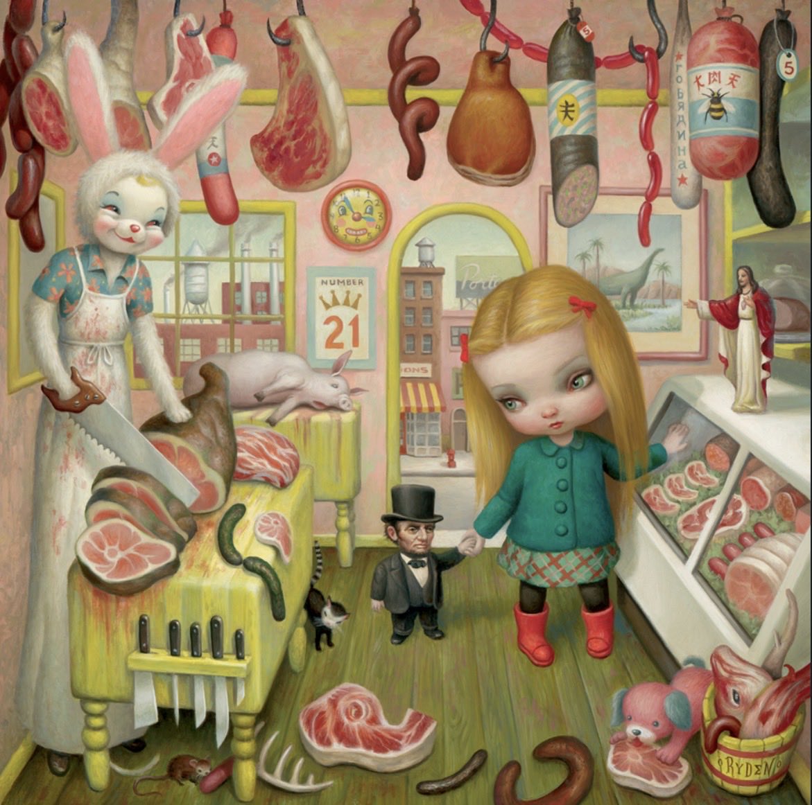 cerebralr0t's tweet photo. the butcher bunny by mark ryden (2000) https://t.co/BjtlxVvjA0
