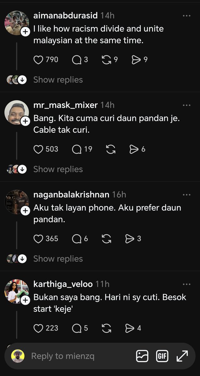 jllmisai's tweet photo. Hantaran berunsur rasis di Threads bertukar jadi harmoni.. Kalau di Twitter mesti jadi lain rasanya..🤔 https://t.co/iIW67iRTG1