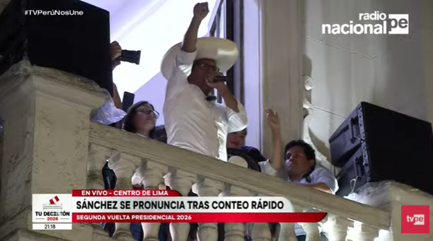 salocinuy's tweet photo. 🗳️🇵🇪 ELECCIONES PRESIDENCIALES PERU

🗣️Sánchez: "Hoy en el conteo rapido hay un ventaja importante que reafirma la voluntad del pueblo que quiere democracia y justicia (...) hay que cuidar el voto para esperar el resultado oficial" https://t.co/XUOwz9f3KU