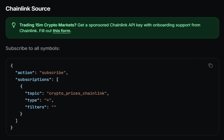 Rare_matt's tweet photo. @atonneofbricks @0xevanbuilds 100% untrue. You can get Chainlink API data for free. Image is directly from PM docs. 

Find another excuse. https://t.co/xg7U8wPdZ3