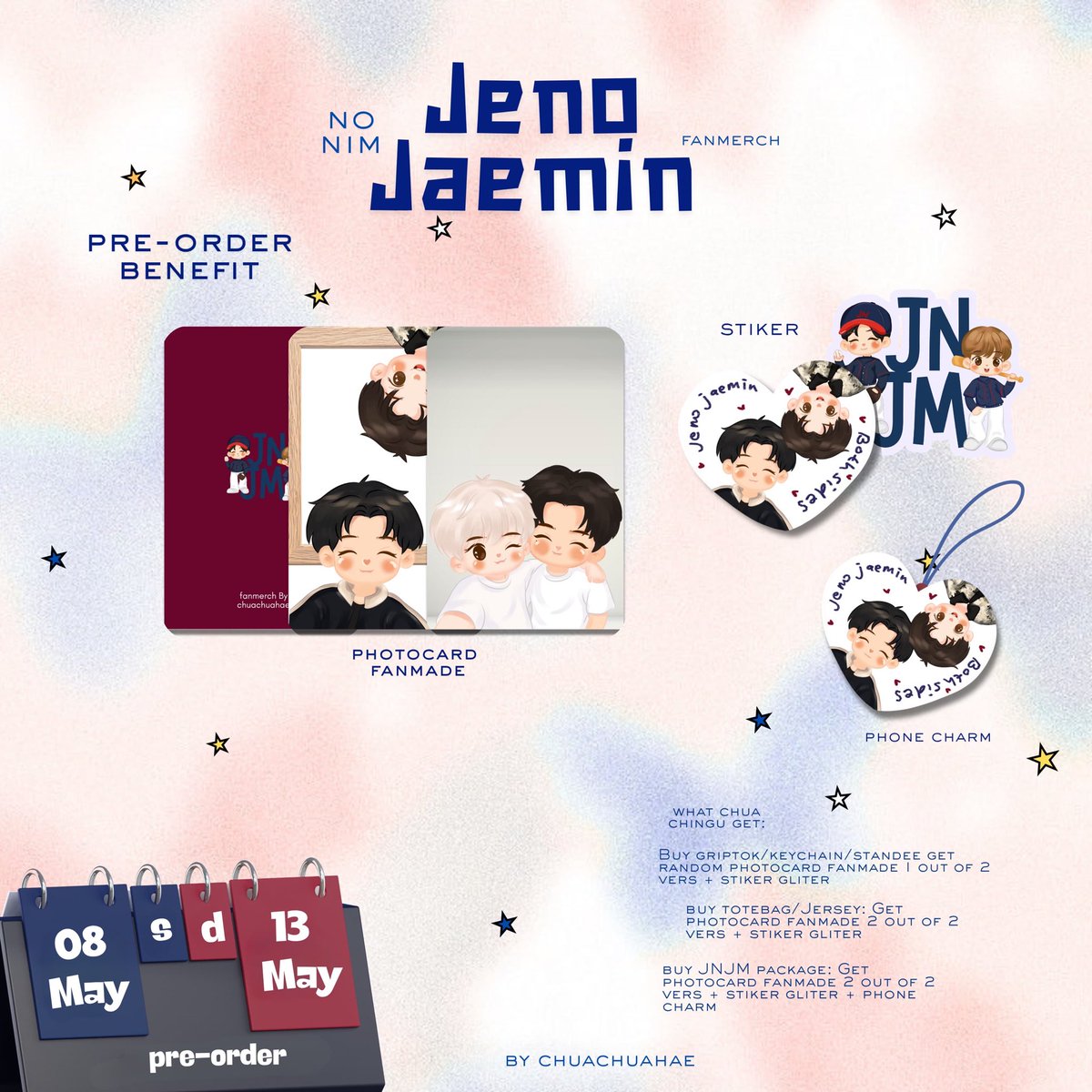 chuachuahae_'s tweet photo. [♡ + ↻ are appreciated~]  

✨NCT JnJm fandmade by chuachuahae
(ﾉ˶>ᗜ​<˵)♡

🗓️ 08 juni- 13 juni 2026
🧵2-3 weeks after close PO
📍Banjarmasin, INA
🌍 pls DM
🖇️ https://t.co/vcwBSho4k6
Details in the link⬆️

#NCT #JNJM #Jeno #jaemin https://t.co/CSkLVyDTIP