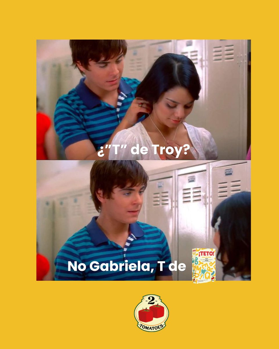 2tomatoesMX's tweet photo. — ¿"T" de Troy? 🤔🕺
— No Gabriela, T de Teto. 🫡🧢

#Humor #Nostalgia #Meme  #HighSchoolMusical https://t.co/lJ6XXTNVfN