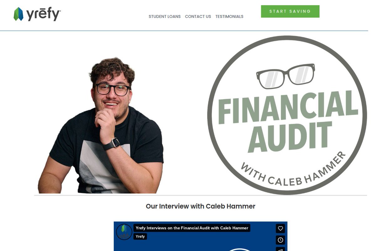 StudentLoanJus1's tweet photo. 🚨🚨New grifter/parasite on the scene: Caleb Hammer.    @sircalebhammer.

He's  like Dave Ramsey, but younger, hairier, and actually  douchier (which is a high bar to clear w/ Ramsey)...

Like Dave Ramsey, he makes his living wagging his finger at student loan borrowers (I would guess they either screen, or FAKE their calls to make sure the callers come off as absolute morons/liberals to maximize the hate against them)...

Like Dave Ramsey, he is ALSO BUSINESS PARTNERS WITH THE STUDENT LOAN INDUSTRY. 

Namely,  YREFY, which targets distressed private student loan borrowers, acquires their loans at a deep discount, and puts them back on the predatory debt mill, making them sign for a NEW loan with the STATUTE OF LIMITATIONS clock reset.

Someone with private student loans should call into his show, and bring up STATUTES OF LIMITATIONS.
I can virtually guarantee you that he will shy away from the topic. I looked and I could find ZERO examples of his even mentioning them. He's been blogging/podcasting for like 6 years.  NOT ONE EXAMPLE can I find. 

SOL'S are a CRITICAL consumer protection for private student loan borrowers, put in place to prevent predatory lending.

👉❓I wonder how many private student loan borrowers whose loans were past the statutes of limitations were duped by him into signing up for a new, high interest loan that RESET THE CLOCK...when the loans were LEGALLY UNENFORCEABLE in the FIRST PLACE❓

BECAUSE BORROWER'S KNOWLEDGE OF SOL'S WOULD KILL YREFY'S BUSINESS MODEL.

If that happened to me, I would sue this grifter.

The worst thing about this creep:  He PRETENDS to be conservative...maybe even libertarian...but in fact he's only a shill for the colleges, the $ changers, and the Dept of Education.  He is their distraction engine.  Their criticism diverter. 

SMH. lots of bad advice from corrupted people out there.  You've been warned. 

Here's his "Partner Page" at Yrefy.