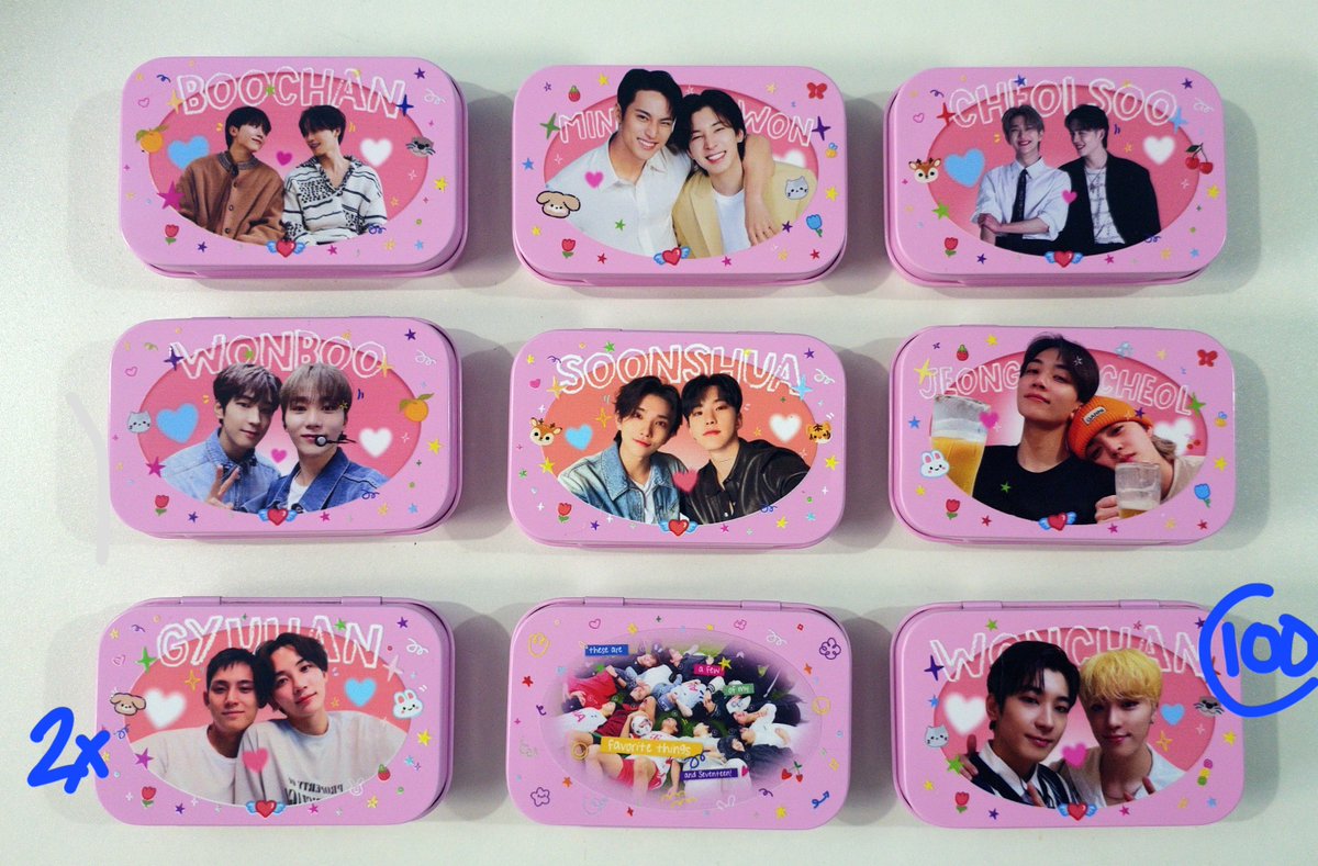 jamgyoobsalamat's tweet photo. #SlipIntoTheHoshiverse on hand extras! 😍

Tin cans are 120 each!

- BooChan
- MinWon
- CheolSoo
- WonBoo
- SoonShua
- JeongCheol
- GyuHan (2pcs)
- OT13
- WonChan (discounted at 100 due to flaw)

Mine or dm to claim 🥰 https://t.co/U5EhPkbwnI