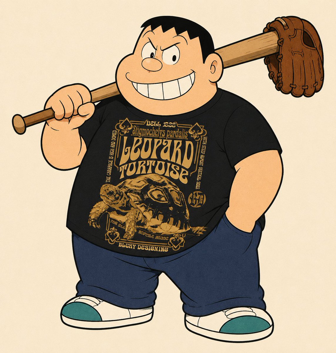 BlackyDesigning's tweet photo. 欠品しておりましたヒョウモンガメTシャツが再入荷しております！BLACKY DESIGNINGオフィシャルサイトにて絶賛発売中です！！
いじめっ子の方にもそうでない方にもきっとお似合いです(笑) https://t.co/FtF2alJ8Zw