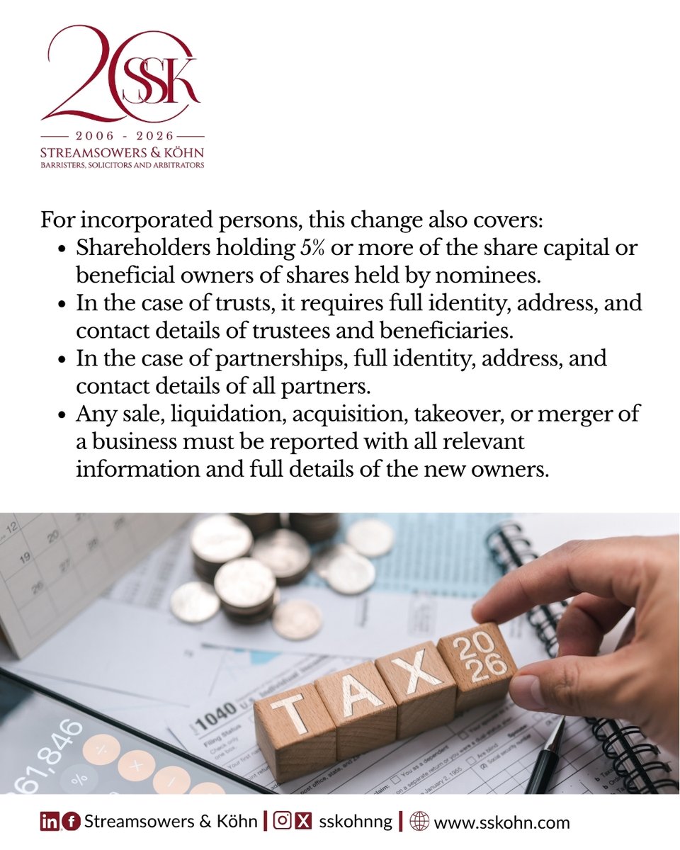 SSKohnNG's tweet photo. Under Section 7 of the Nigeria Tax Administration Act, 2025 (NTAA), every taxable person is required to obtain a Tax Identification Number (TIN).
Swipe to learn more.
#NTAA #WeAreSSK https://t.co/WeLNVC7XgR