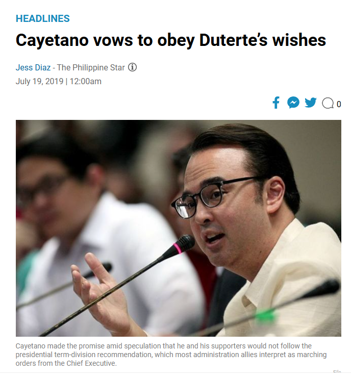 RommelFLopez's tweet photo. Alan Peter Cayetano: ...ang Senado, hindi pwedeng rubber stump ng Malacañang.

Also the same Cayetano https://t.co/hXWbD00J0K