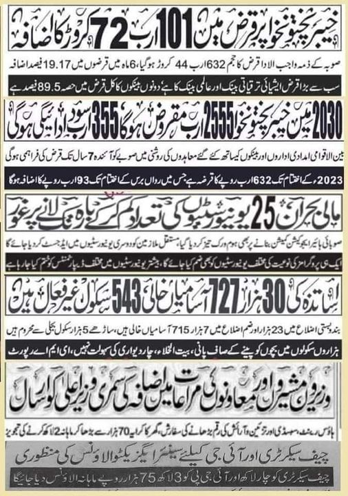 AllXperts's tweet photo. یہ ہے کے پی میں پی ٹی آئی کی بارہ سالہ کارکردگی اور اس کے بعد بغاوت لڑائی کھوکھلی دھمکیاں اور انتشار بہت ضروری ہے ورنہ لوگ کارکردگی کا پوچھیں گے https://t.co/mPe6zclYjZ