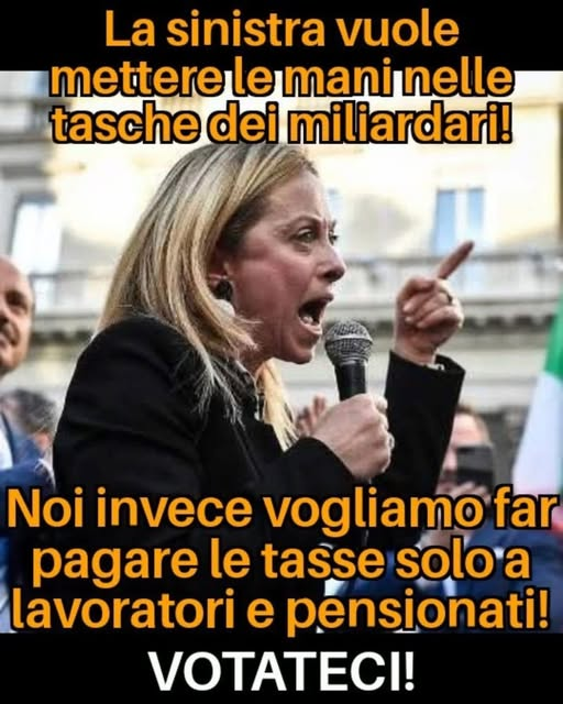 MasaoMazzacane's tweet photo. Ma quelli della sinistra sono proprio pazzi, chiede di far pagare le tasse ai ricchi !!! https://t.co/9iAWMOLYaU