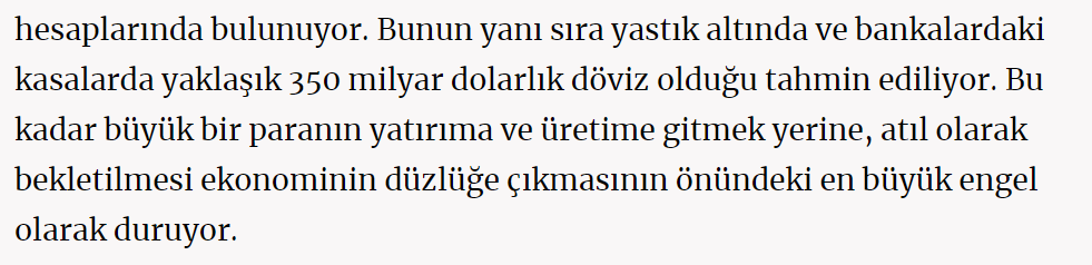 TuncSatiroglu's tweet photo. Ekonominin düzlüğe çıkması önündeki en büyük engeli bulmuşlar:

Bankalarda ve yastık altında duran döviz!

Bu kafa ekonomiyi düzlüğe çıkartamaz. 

Sor bakalım neden bu döviz bozulmuyor? Üstelik cühela kesim TL'ye fahiş faiz veriliyor, millet parayı faize koyup yan gelip yatıyor diye saçmalarken yani güya böyle bedava para varken millet o dövizleri, altınları neden bozmuyor?

"Bu operasyonu kimin adına çektiniz?"
