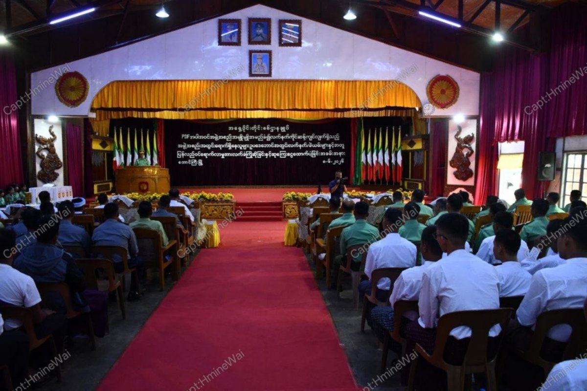 Minthuya93's tweet photo. June 8, 2026 β Today, a total of 40 #PDF members (36 men & 4 women) surrendered at the Eastern Command, bringing along 6 firearms and ammunition. Officials provided financial aid and reunited them with their families. π²π² π²οΏ½οΏ½οΏ½οΏ½ π²π²
#WhatsHappeningInMyanmar
@ASEAN @UN #PDFSurrender https://t.co/PF553383tC