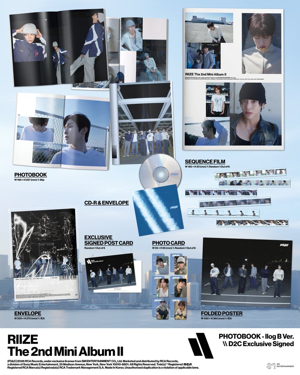 RIIZE_official's tweet photo. Album Details (Photobook Ver. - D2C Exclusive Signed)

RIIZE 라이즈 The 2nd Mini Album 【II】 
➫ 2026.06.15 6PM (KST)

💿Pre-order&amp;save&amp;add
https://t.co/mELUgtnoLK  

#RIIZE #라이즈
#RISEandREALIZE
#dyd #RIIZE_dyd https://t.co/9neJzadKrv
