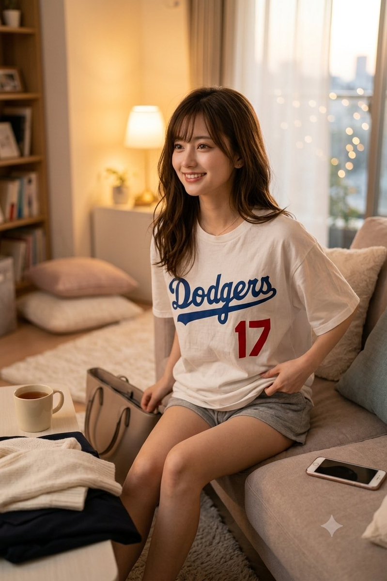 ippeimio2's tweet photo. 帰宅。さっそく、部屋着に着替えたよ🥰

大谷シャツ🍀✨どうですか💕 https://t.co/4tyqIoV98S