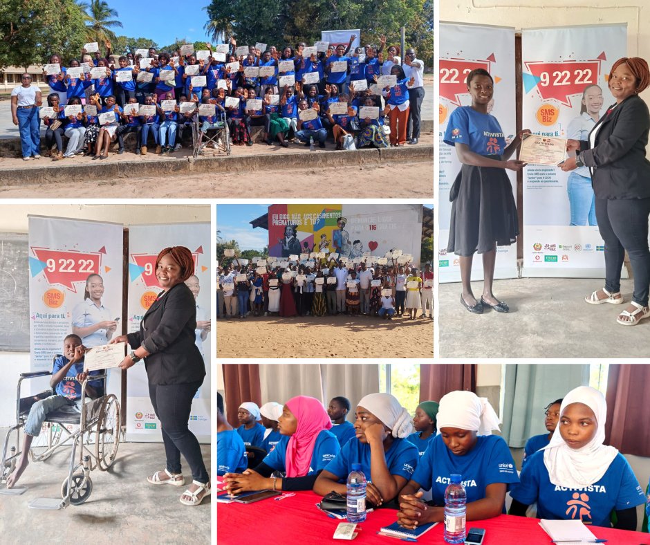 UNICEF_Moz's tweet photo. ✨ Quando os jovens lideram, a mudança chega mais longe.
Com apoio do UNICEF e da Suécia, cerca de 240 jovens activistas participaram em formações nos distritos de Monapo, Mogovolas, Maganja da Costa e Pebane, no âmbito do Programa Geração Biz (PGB) e do SMS BIZ. https://t.co/zSWDIuRbdp