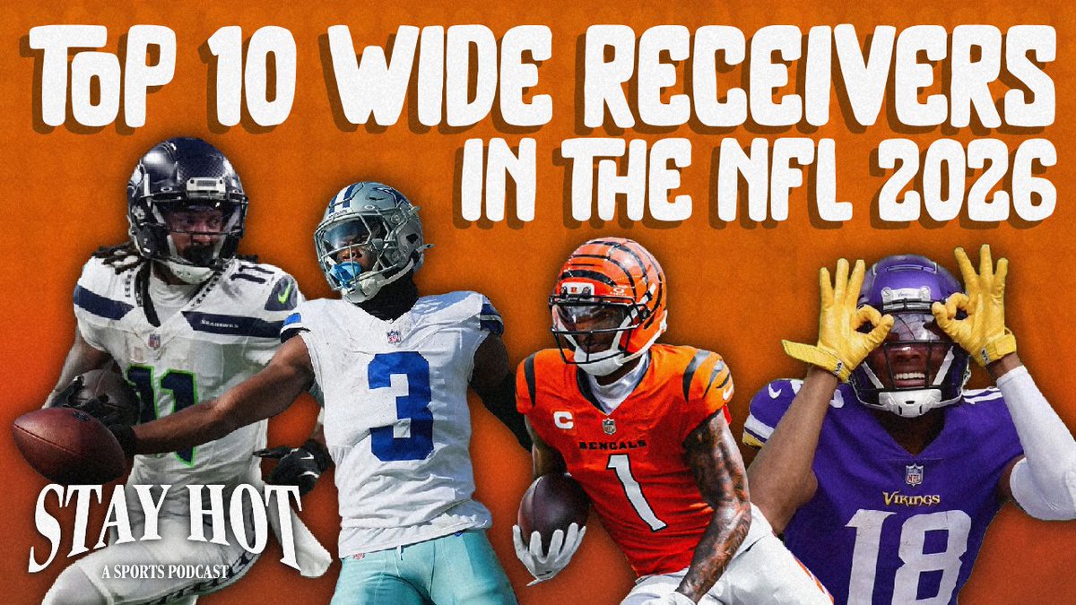 stayhotpod's tweet photo. We're ranking our top 10 wide receivers in the NFL on today's Stay Hot.

https://t.co/CUl2gO1s45 https://t.co/5iklSs1IWb