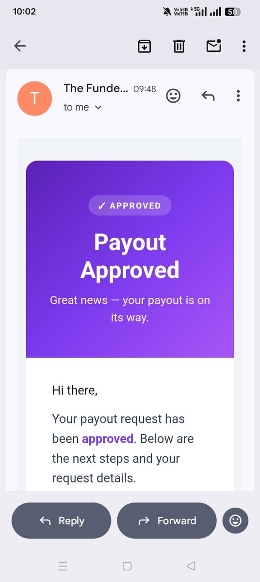 SahilKu60113500's tweet photo. Excited to share my first payout from @thefundedroom! 🎉 Consistency, discipline, and risk management made this possible. Grateful for the opportunity and looking forward to many more milestones ahead. 🚀💰 #TheFundedRoom  #Payout https://t.co/TPk5BywK2C