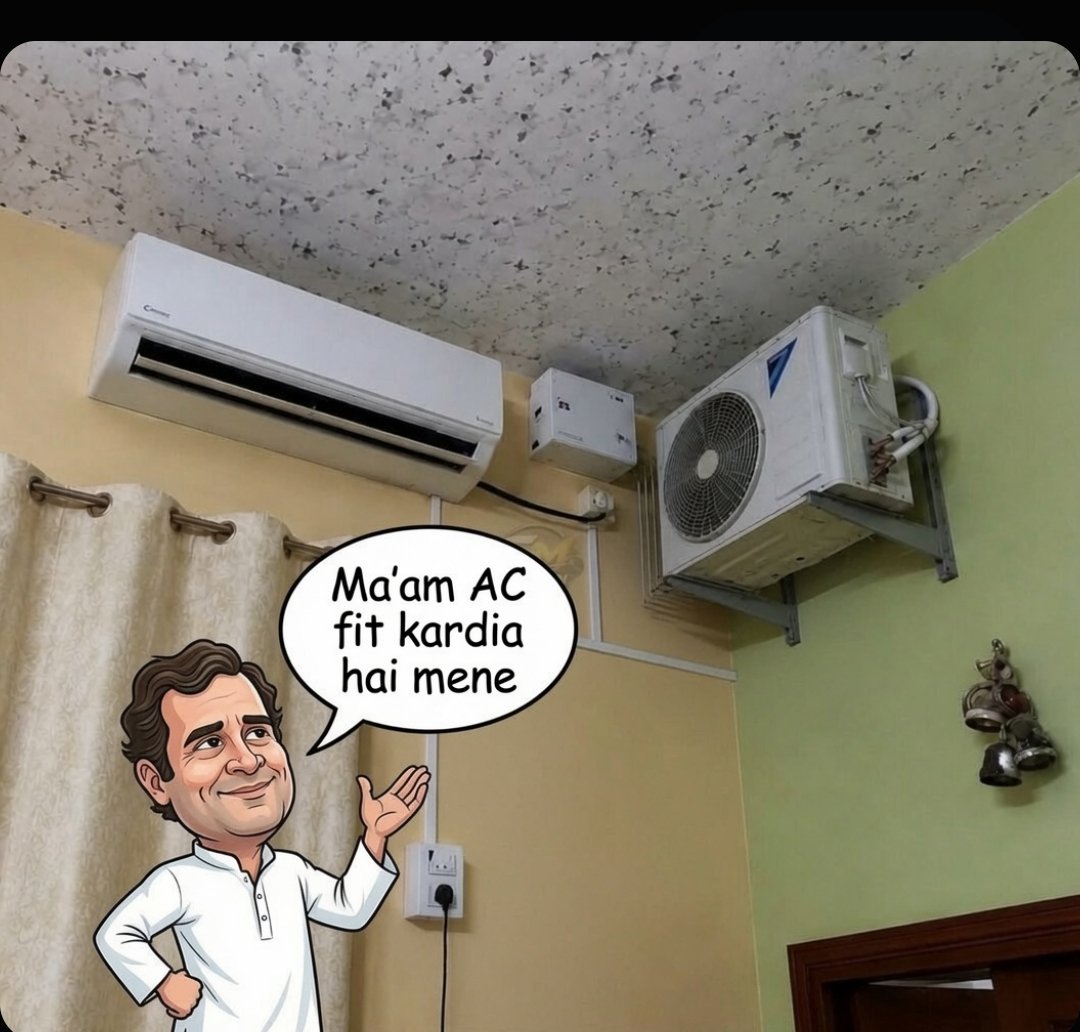 the_kerala_girl's tweet photo. When Rahul Gandhi is your AC mechanic 🧰. https://t.co/NLr6necsn3
