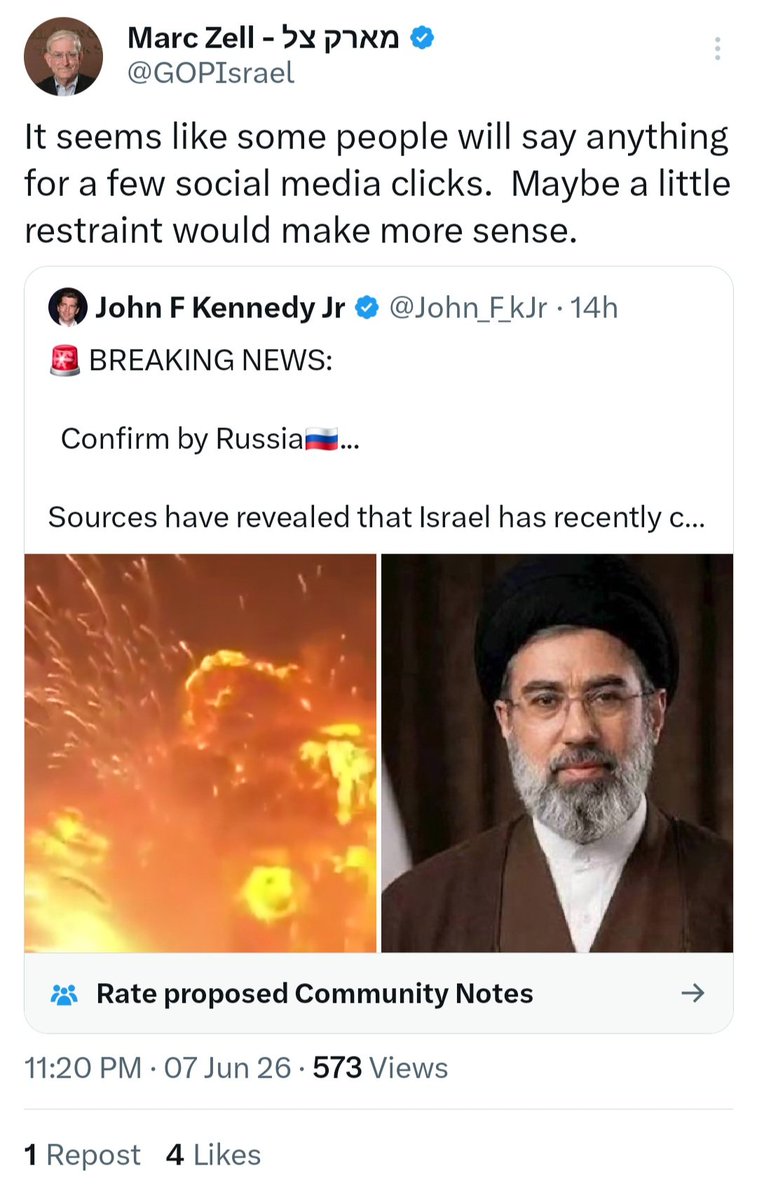 Zeussed's tweet photo. @GOPIsrael Dude. 

You're the head of something. 

There's not coming back from falling for fake news, that happened years ago in China. https://t.co/BQqdCiKKvz
