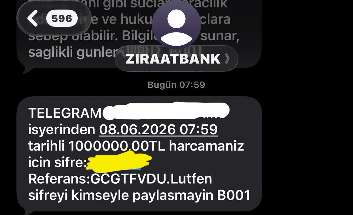 darkwebhaber's tweet photo. Ziraat Bankası’nın SMS sistemi hacklendi. https://t.co/fd5cCnfd5Z
